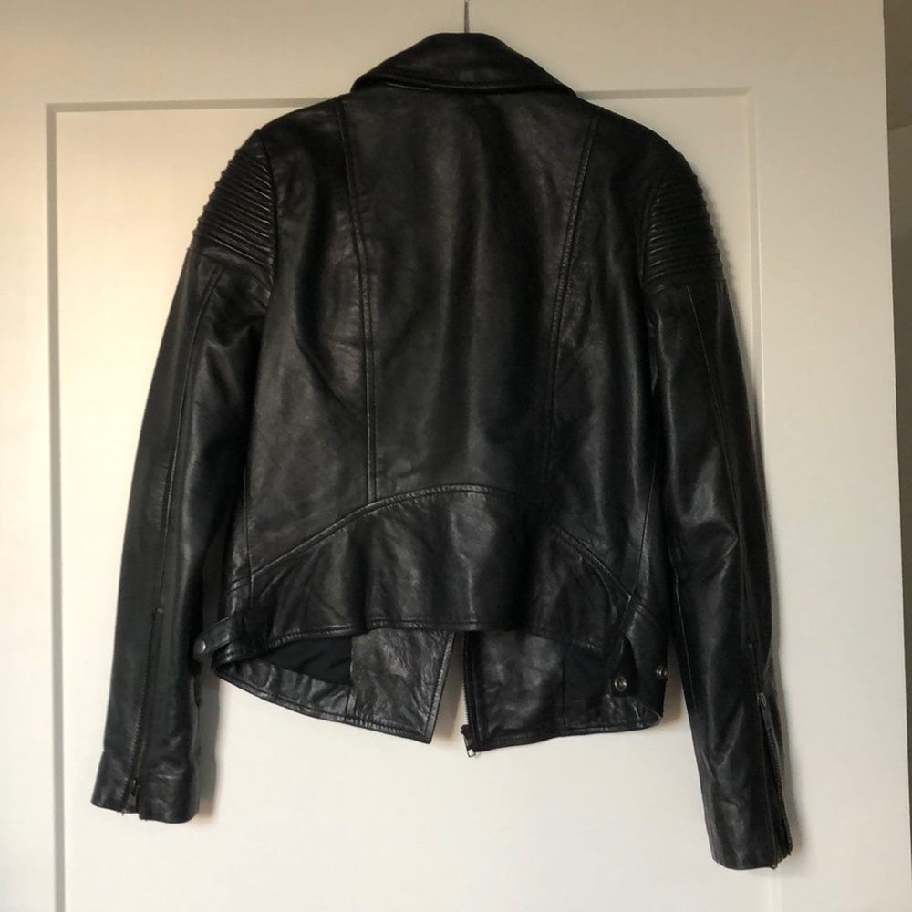 Leather moto jacket - Picture 5 of 7